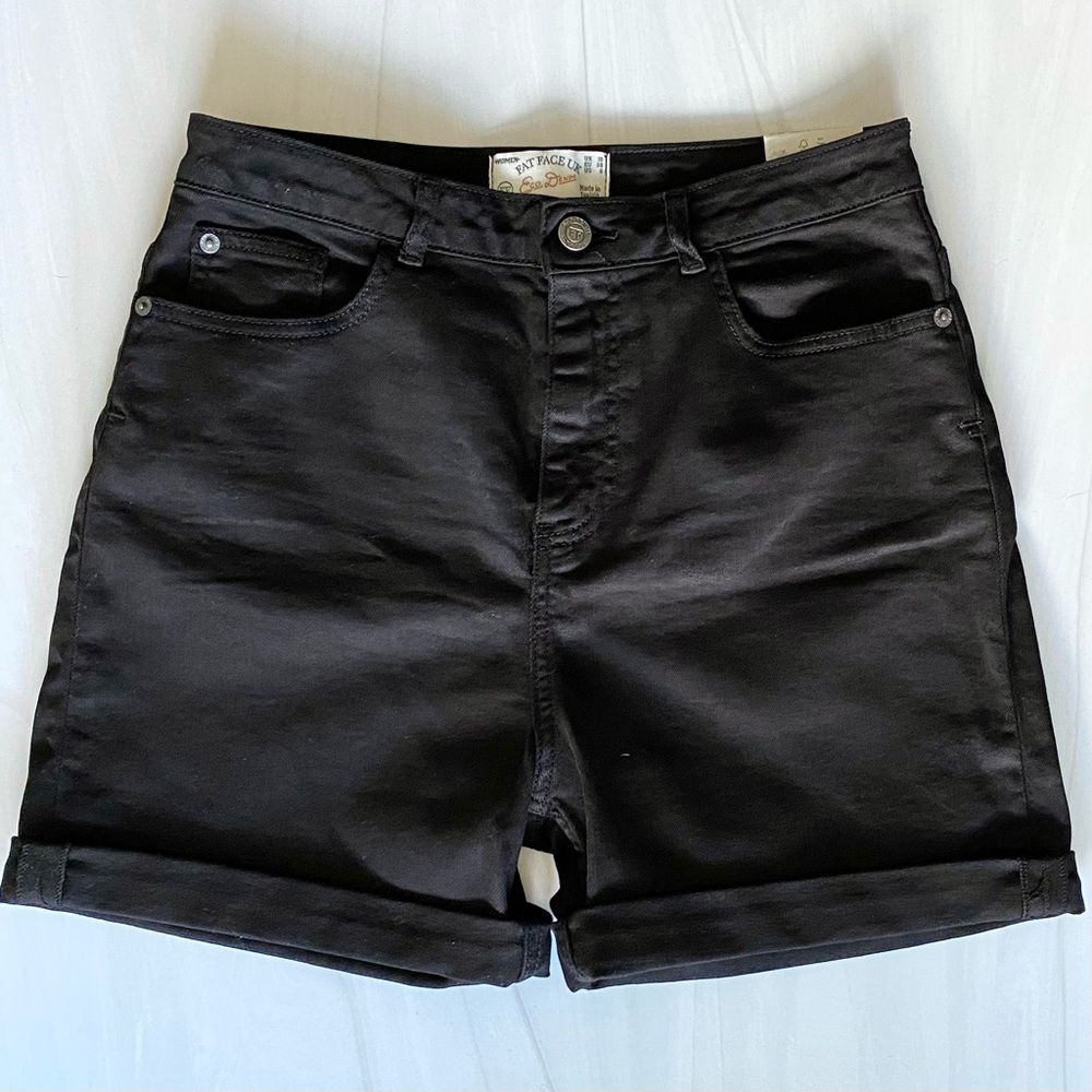 NWT Fat Face Black Denim Shorts - Size 6